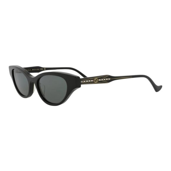 Gucci Womens Cat Eye Black Black Grey Fashion Designer Eyewear - Picture 1 of 4